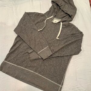 GAP Heathered Gray Hoodie with Drawstrings